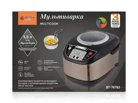 Мультиварка BITEK BT-76783 5 л 900 Вт з режимом фритюрниці