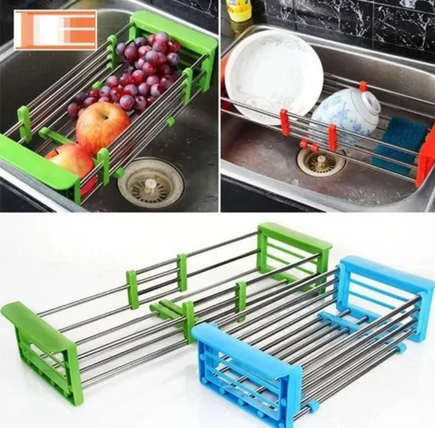 Розсувна кухонна полиця-сушарка Kitchen Drain Shelf Rack 33–48 см