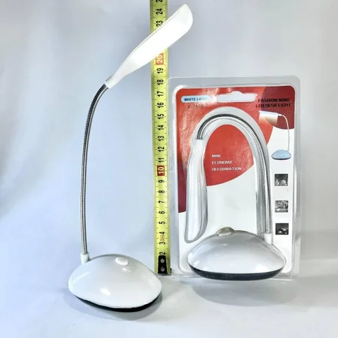Настільна LED-лампа MINI X-7188 на батарейках 3×AAA, гнучка ніжка, біла
