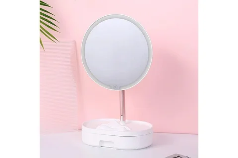 Настільне кругле дзеркало з LED-підсвіткою XR-6606, біле