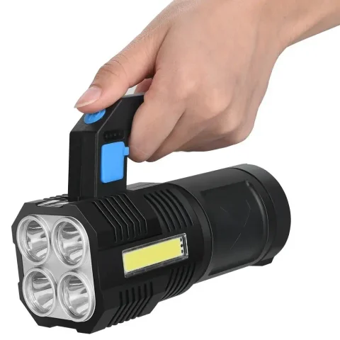 Світлодіодний ручний ліхтар LF-S09 з USB-зарядкою, 4 режими, чорний
