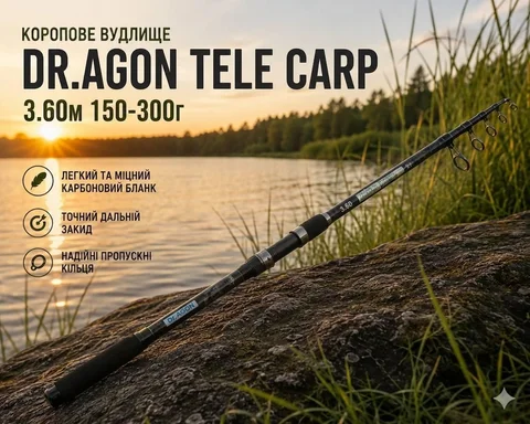 Коропове вудлище Dr.AGON Tele Carp 3,6 м 150–300 г