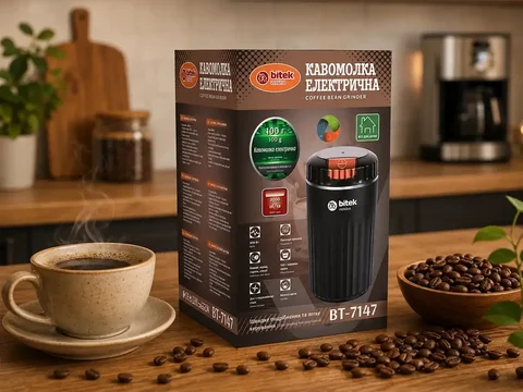 Кавомолка електрична BITEK BT-7147 800 Вт, чорна