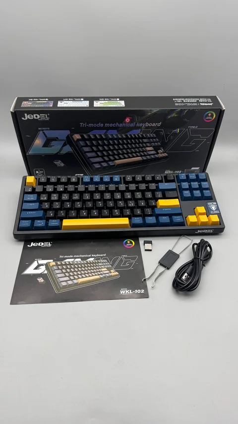 Механічна клавіатура JEDEL WKL-102 Tri-mode Type-C, 88 клавіш, RGB