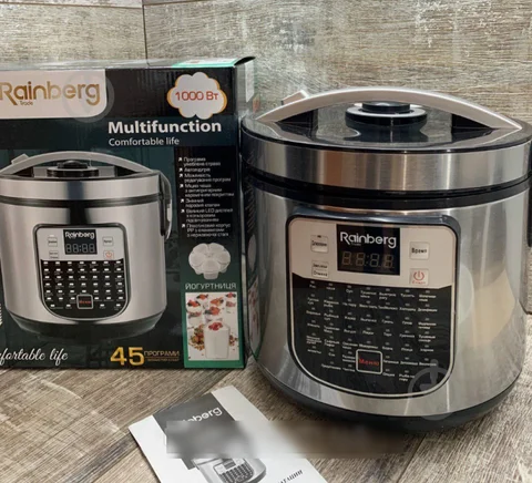 Мультиварка Rainberg RB-6209 6 л 1000 Вт 45 програм, металік