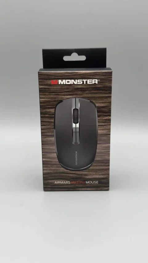 Миша бездротова MONSTER KM3PRO USB на батарейках AAA, чорна