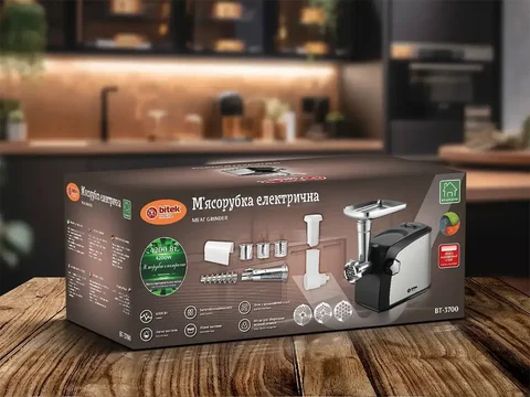 М’ясорубка електрична BITEK BT-3700 4200 Вт з реверсом і соковитискачем