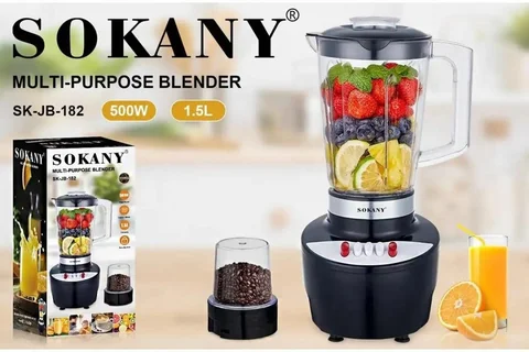 Стаціонарний блендер Sokany SK-JB-182 з функцією кавомолки, 500 Вт, 1,5 л