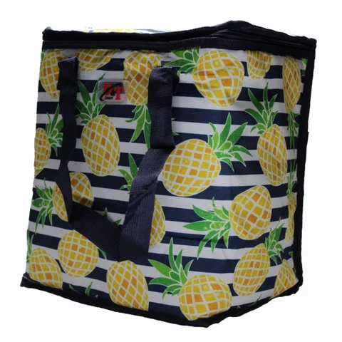 Термосумка Sannen Cooler Bag 22 л з принтом ананасів, 32 × 20 × 35 см
