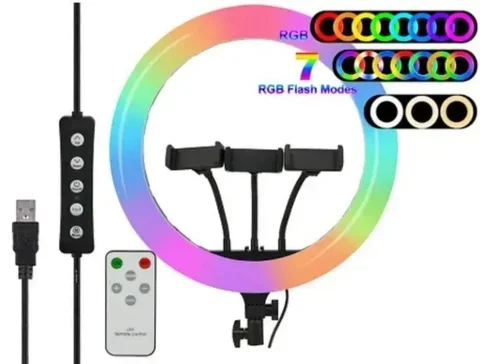 Кільцева LED-лампа RGB MJ36 36 см з тримачем для телефона