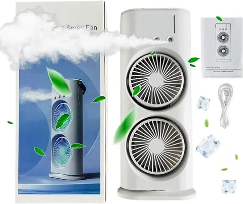 Настільний вентилятор-зволожувач Double-ended Spray Fan з двома вентиляторами