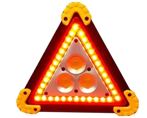 Аварійний ліхтар-знак LED LL-303 з акумуляторами 18650, червоні спалахи