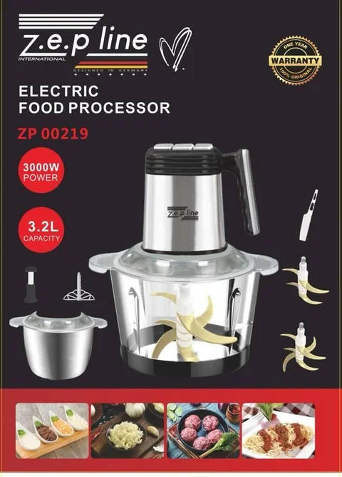 Подрібнювач 6 в 1 Zepline ZP-00219 з двома чашами 3,2 л, 3000 Вт