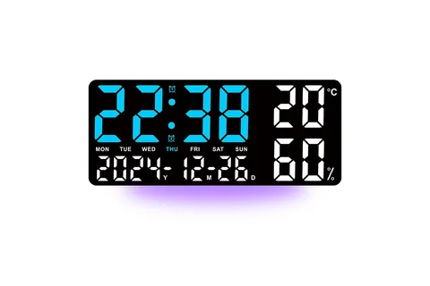 Настінний годинник Deepfox GH-9002 з LED-дисплеєм і підсвічуванням