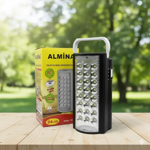 Переносний LED-ліхтар Almina з акумулятором, USB-виходом і ручкою