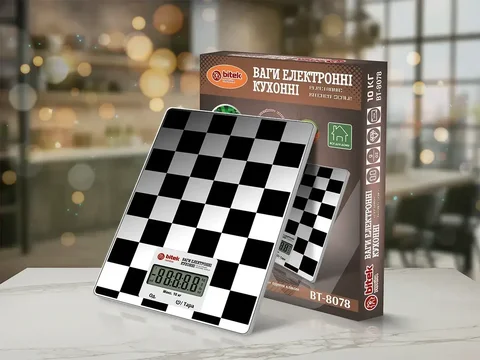 Кухонні електронні ваги BITEK BT-8078 до 10 кг зі скляною платформою