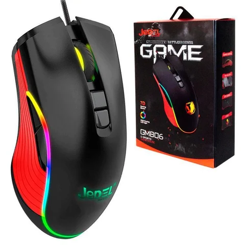 Миша JEDEL GM806 ігрова провідна USB з RGB-підсвіткою, до 4000 DPI, чорна