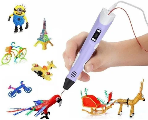 3D-ручка Pen 2 з LCD-дисплеєм і регулюванням швидкості, фіолетова