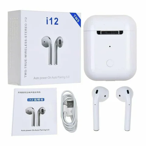 Бездротові сенсорні Bluetooth-навушники i12 TWS із зарядним футляром