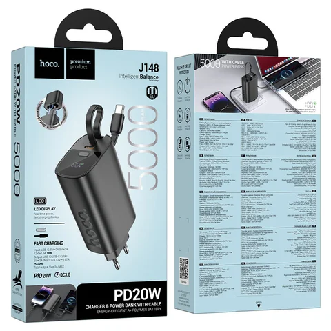 Повербанк-зарядка 2 в 1 HOCO J148 Handy 5000 мА·год PD 20 Вт