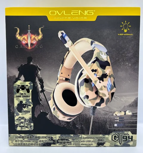 Навушники ігрові Ovleng GT94 з мікрофоном, камуфляж
