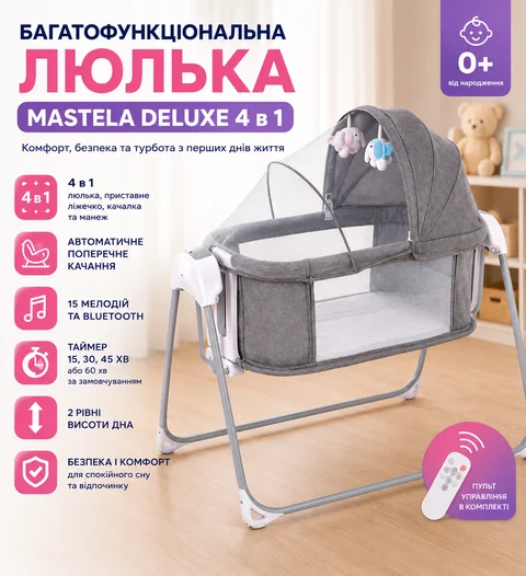 Багатофункціональна колиска Mastela Deluxe 4 в 1 з функцією гойдання