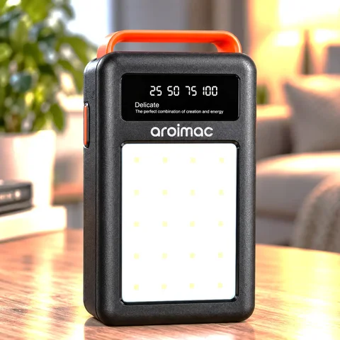 Повербанк Aroimac 80000 мА·год з LED-ліхтарем і цифровим індикатором