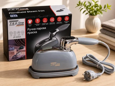 Ручна парова праска Zepline ZP-00354 2000 Вт з функцією відпарювача, сіра
