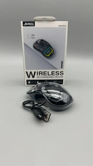 Миша JEDEL WD141 бездротова Bluetooth 5.0 + 2,4 ГГц, 1200–1600 DPI, чорна