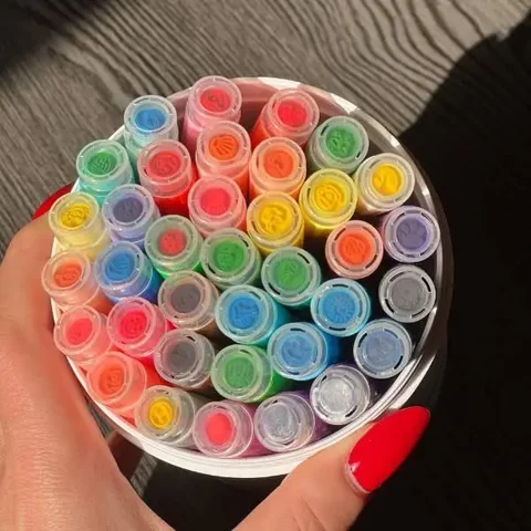 Акварельні маркери Water Color Pen 638-36, 36 шт. з печаткою у білому відрі