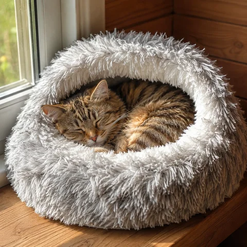 Лежанка-мішок для котів і собак дрібних порід Pet Sleeping Bag 44 см, сіра