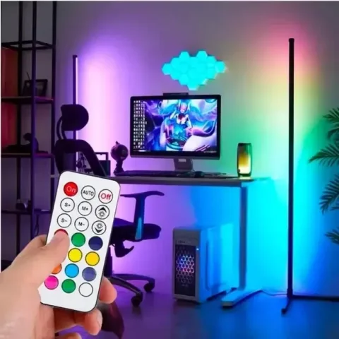 Торшер кутовий світлодіодний RGB з пультом керування, висота 1,2 м