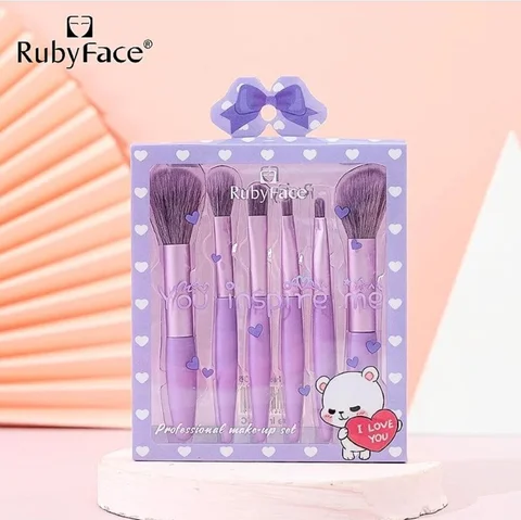 Набір пензлів для макіяжу Ruby Face 6 шт.