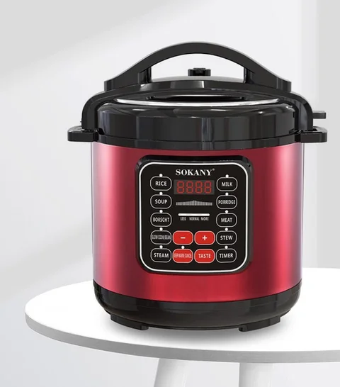 Мультиварка-скороварка Sokany SK-2402 5 л 1000 Вт з пароваркою, червона