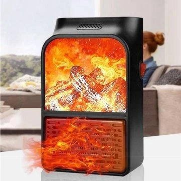 Міні-обігрівач у розетку Flame Heater 500 Вт з імітацією каміна