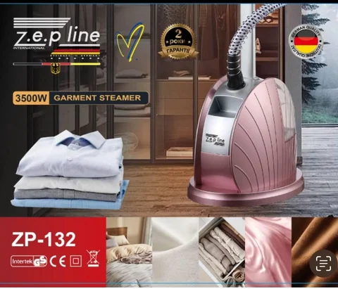 Відпарювач вертикальний Zepline ZP-132 3500 Вт зі стійкою, рожевий