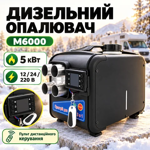 Автономний дизельний повітряний обігрівач M6000 5 кВт 12/24/220 В