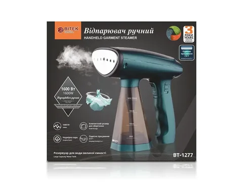 Ручний відпарювач для одягу BITEK BT-1277 1600 Вт, чорний