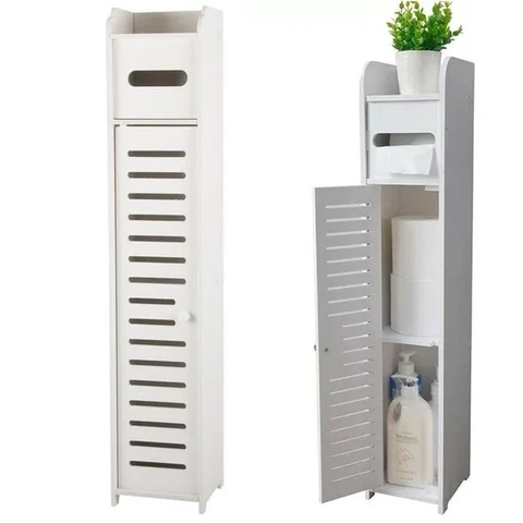 Вузька шафа-пенал для ванної XL-1613, біла, 79 × 15 × 15 см