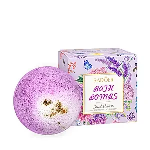 Пінна бомбочка для ванни Sadoer Lavender SD93771 з сухоцвітами, 100 г