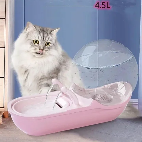 Автопоїльник-фонтан для котів і собак «Равлик» 4,5 л, USB