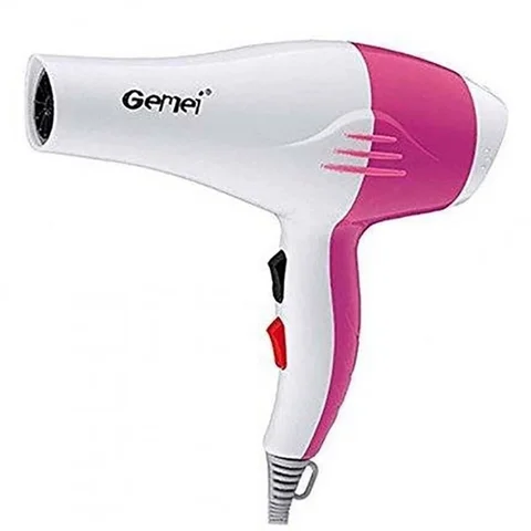 Фен для волосся Gemei GM-1702 1300 Вт, білий з рожевим