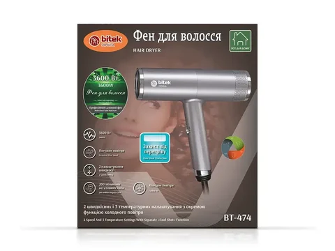 Фен для волосся BITEK BT-474 3600 Вт з іонізацією