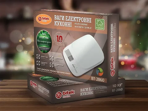 Кухонні електронні ваги BITEK BT-2860 до 10 кг з LED-дисплеєм
