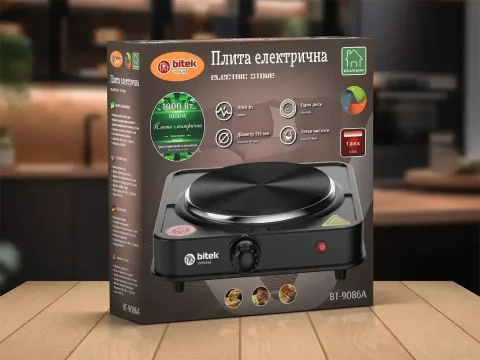 Плита електрична настільна BITEK BT-9086A 1 диск 1000 Вт