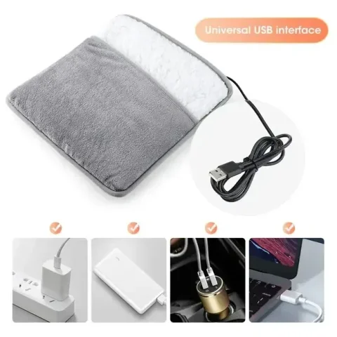 Електрогрілка для ніг Foot Warmer XL-997 з USB-живленням, сіра