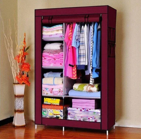 Тканинна складана шафа Storage Wardrobe KM-105 на 2 секції, 106×45×170 см
