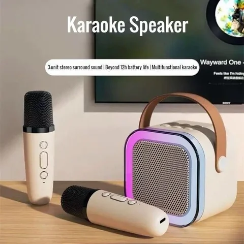 Караоке-набір із Bluetooth-колонкою та двома бездротовими мікрофонами K12