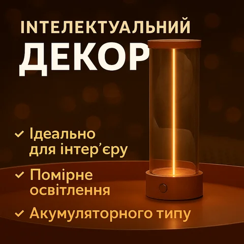 Настільна LED-лампа-нічник з магнітною гнучкою ниткою, біла, 19 см