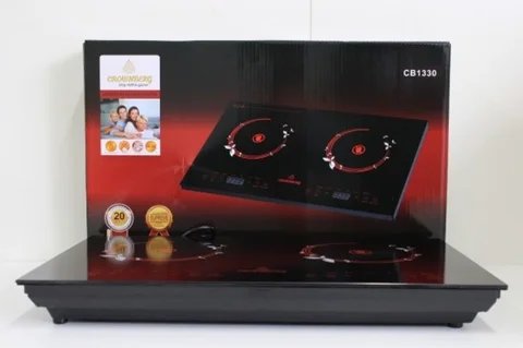 Плита інфрачервона настільна Crownberg CB-1330 на 2 конфорки 2 × 2000 Вт